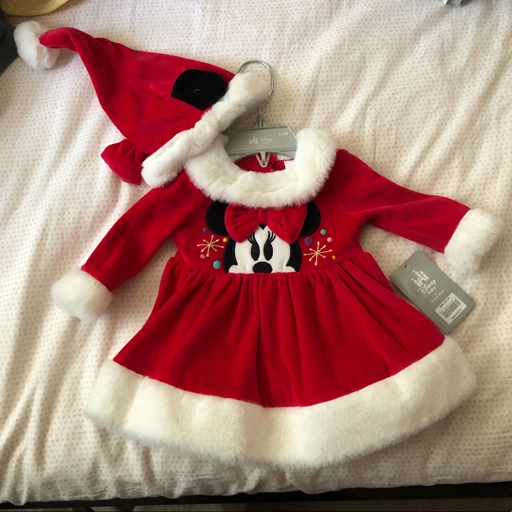 Disney Minnie Mouse Christmas dress (0-3 months)
